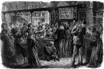 Hentes kutya- és macskaféle Párizsban 1870-ben alkotó: Unknown artist