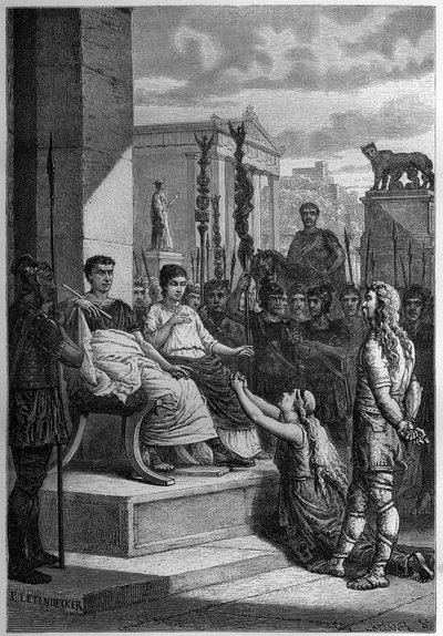 CHAMACUS FOGSÁGA - Caratacus (Caratacos, Caratacus) fogságban családjával megszólítja Claudius (I. Claude) római császárt (Kr. e. 10-54) - Francois „L