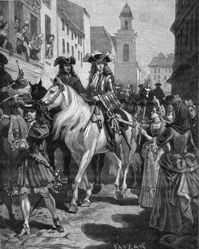 Camisard War (1702-1704): Egy katolikus megpróbálta megérinteni a camisardok vezetőjét, Jean Cavalier-t (1681-1740). Nimes, Gard (30). századi metszet. Jules Michelet „Histoire de France” című művében alkotó: Unknown artist