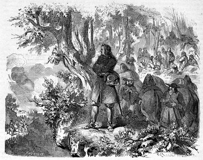 Kamisárok a Cevennesben. 19. századi metszet. alkotó: Unknown artist
