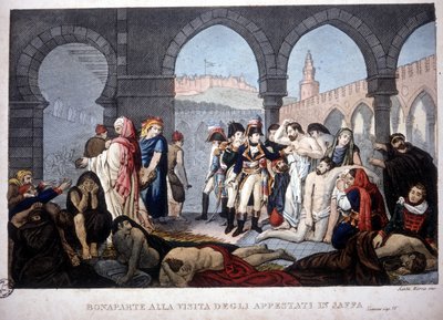 Egyiptom hadjárata (expedíciója) (1798-1801): Napóleon látogatása a Jaffa pestiferesnél Egyiptomban, 1800 körül. alkotó: Unknown artist