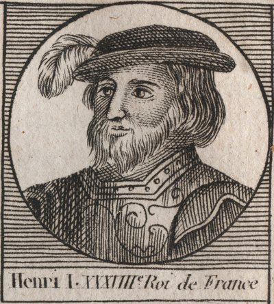 Capetians-dinasztia: I. Henrik (1009-1060), a frank király 1031 és 1060 között portréja - I. Henrik (1009-1060) francia király - metszet Charles Constant Le Tellier „Instruction sur l