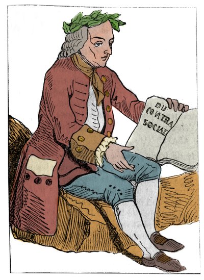 A Francia Köztársaság kártyajátéka (1793) az Országos Konventben 1792. 09. 21-én, a királyságok bukása után megjelent: a filozófus karaktere Jean-Jacques (Jean Jacques) Rousseau vonásai alatt „” a társadalmi szerződés” (1712-1778) alkotó: Unknown artist