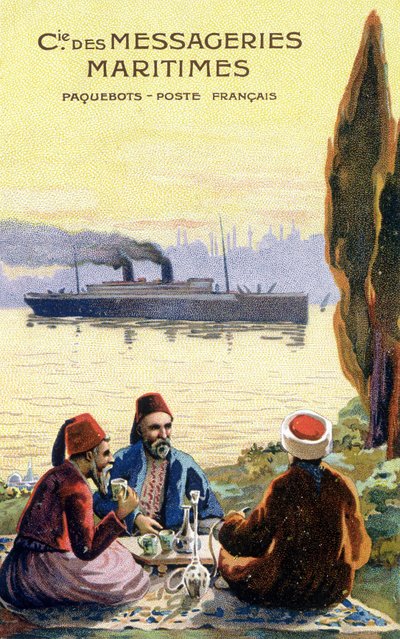A francia hajózási társaság kartonja világszerte. alkotó: Unknown artist