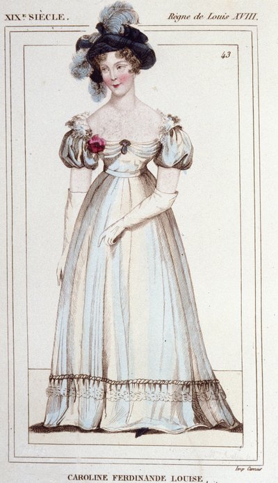 Nápolyi Caroline Ferdinande Louise, Berry hercegné (1798–1870). Berry herceg felesége. Metszet 1830-ból. alkotó: Unknown artist