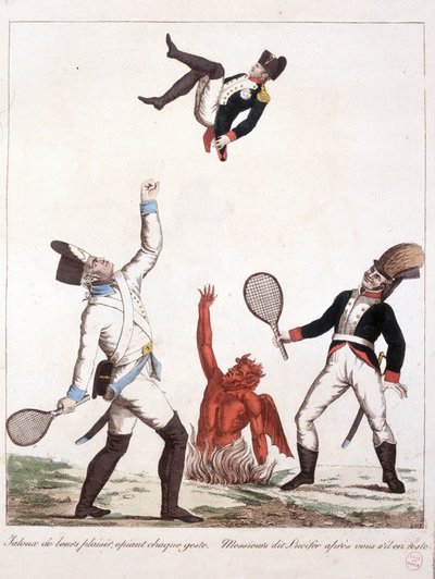 Rajzfilm Napóleon Bonaparte-ról - I. Napóleonban, karikatúrák, bábugyűjtemény. 1814 - 1815. B.H.V.P. alkotó: Unknown artist