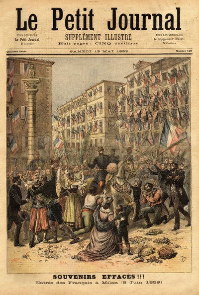 A napóleoni hadsereg bevonulásának ünnepe Milánóban június 8-án alkotó: Unknown artist