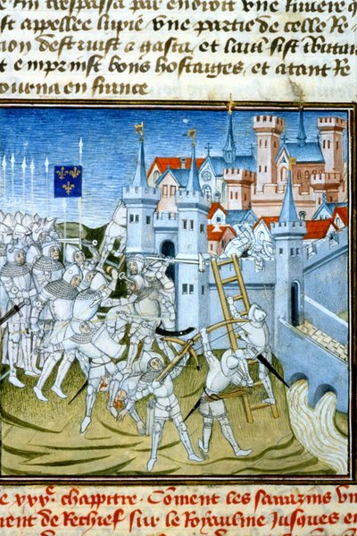 Charles Martel in Poitiers, 732 - 14. századi miniatűr (ref. 512, 074r) Engedélykérés a Toulouse-i Városi Könyvtárhoz (tel: 05 62 27 66 66) alkotó: Unknown artist