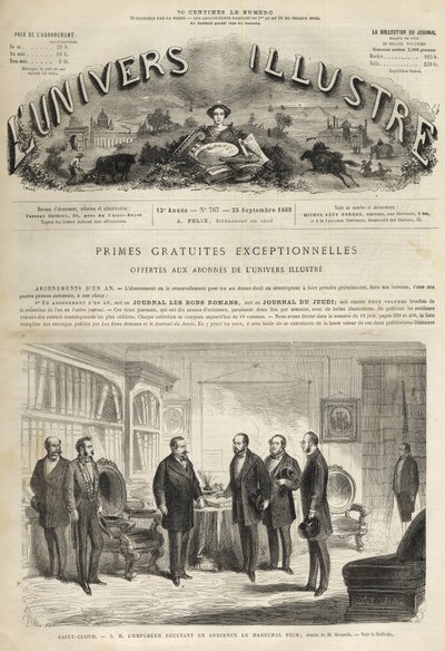 Chateau de Saint-Cloud III. Napóleon Juan Prim (spanyol tábornok és államférfi) fogadása (Juan Prim) alkotó: Unknown artist