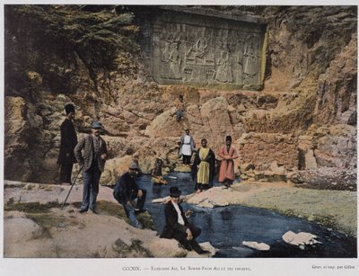 Chechan Alia, Shah Fath Ali és gyermekei meglátogatnak egy egyiptomi emlékművet alkotó: Unknown artist