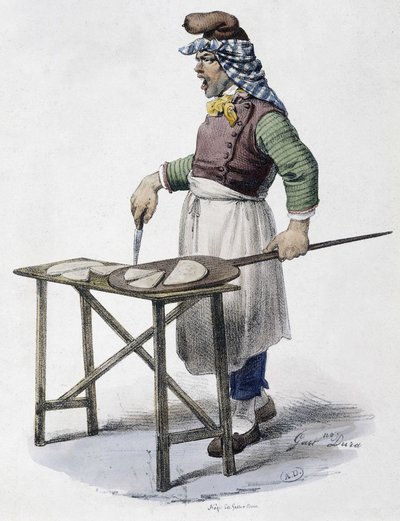 Sajtkereskedő Olaszországban - litográfia alkotó: Unknown artist