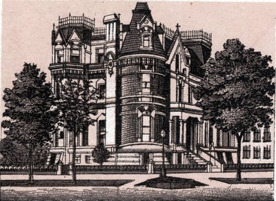 Chicago, Egyesült Államok: kilátás a Prairie Avenue és a 22nd Street sarkáról. in "" A világ 168 nézetet szemléltet"" Keltezés nélküli (19. század vége) alkotó: Unknown artist