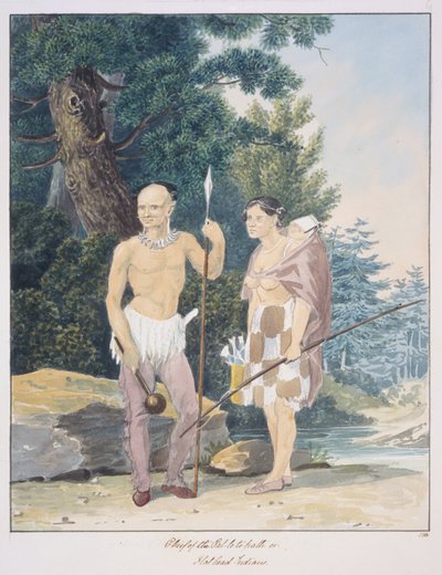 Chief of the Pal-lo-to-path or Flathead Indians, c.1843-50 (watercolour) alkotó: Unknown artist