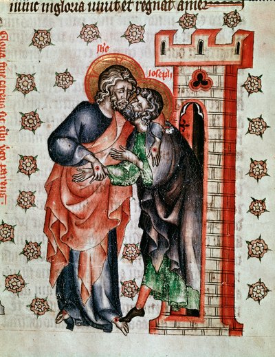 Krisztus-búcsú (Jézus Krisztus és József búcsúja) „Cunegonde apátnő szenvedélyében” festett miniatűr alkotó: Unknown artist