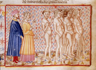 Istennel, természettel és művészettel szembeni erőszak köre: Dante és Vergilius istenkáromlókkal találkozik. A pokol dalát illusztráló világító oldal Dante Alighieri (1265-1321) „Divina Commedia” című művéből merít. 14. század, Velence, Biblioteca Marciana alkotó: Unknown artist