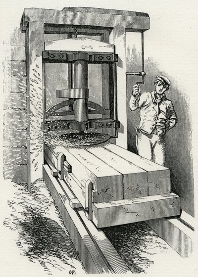 A londoni Crystal Palace építése során használt körgyalugép alkotó: Unknown artist