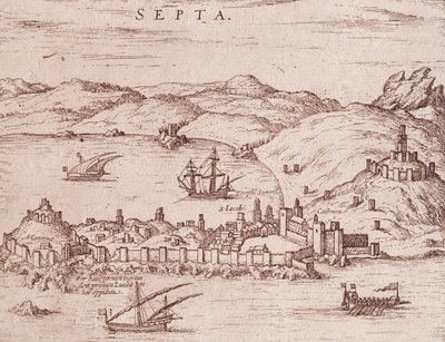Septa városa (Ceuta) az 1600-as évek elején, metszet, Marokkó alkotó: Unknown artist