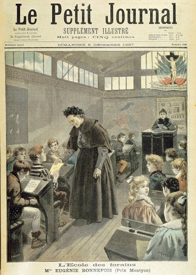 A vásárhelyi iskola tanterme: Montyon-díj Eugénie Bonnefoisnak - a december 5-i „” Le petit Journal””-ban alkotó: Unknown artist