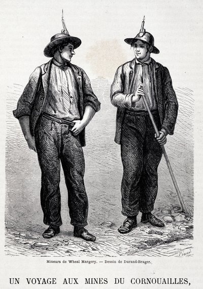 Szénbányák Angliában: 2 bányász a Wheal Margery-től, „Tour du Monde” alkotó: Unknown artist