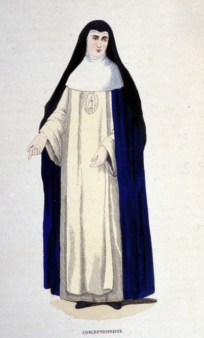 Koncepcióvezető, metszet a vallási rendekről szóló albumból, Párizs alkotó: Unknown artist