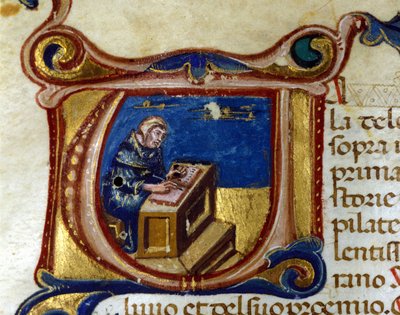 Másoló szerzetes scriptoriumában, az Illuminure-ban alkotó: Unknown artist