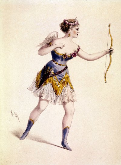 Cora Pearl (1842-1886), angol udvarhölgy, Cupido szerepében az Orphee to Hell című operában alkotó: Unknown artist