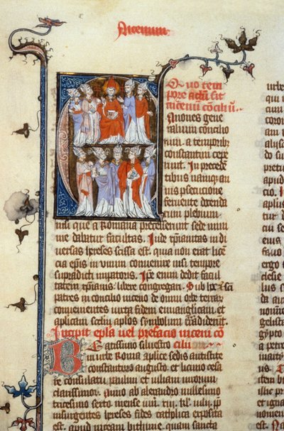 Nikai zsinat - kéziratos megvilágítás (az első ökumenikus zsinatok ókori latin fordítása, amelyet Izidornak tulajdonítottak), középkor (ref. 365, 351r). B. Mr. Toulouse. Engedélyezési kérelem a Toulouse Városi Könyvtárhoz (tel: 05 62 27 66). alkotó: Unknown artist