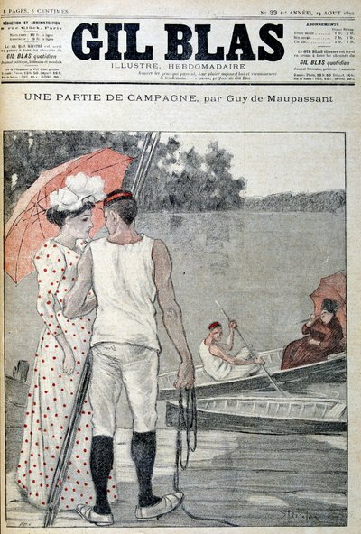 A „Gil Blas” címlapja, amely „A kampány egy része” című részt illusztrálja, Guy de Maupassant. 1892.08.14. alkotó: Unknown artist