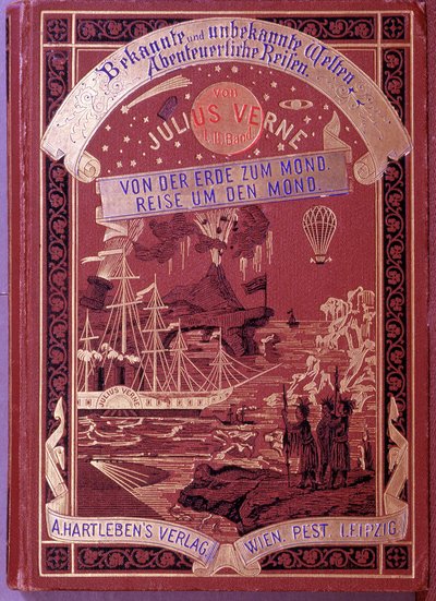 Jules Verne német nyelvű könyvének borítója alkotó: Unknown artist