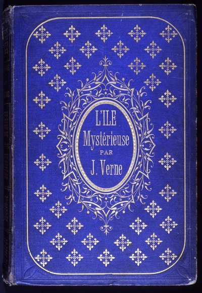 A „A titokzatos sziget” című könyv borítója, Jules Verne regénye alkotó: Unknown artist