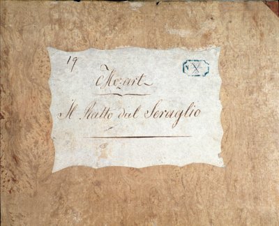 Az Elrablás a szerájból című film kottaborítója, Mozart opera, Lichtenthal változat (1838) alkotó: Unknown artist