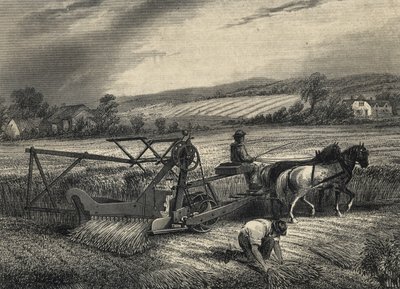 Cyrus McCormick 1831-es aratógépe, amely az 1851-es Crystal Palace kiállításon volt kiállítva. alkotó: Unknown artist