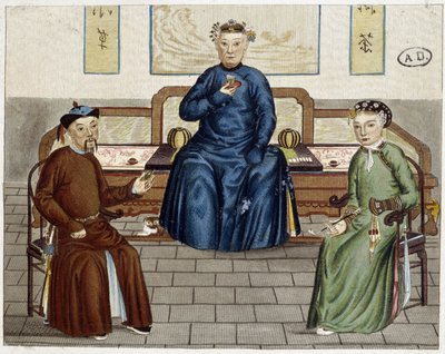 A kínaiak mindennapi élete: Tea és dohány - gravírozás alkotó: Unknown artist