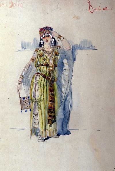 Dalila jelmez Camille Saint Saens (Saint-Saens) „”Sámson és Dalila”” című operájának első felvonásához. 1877 alkotó: Unknown artist
