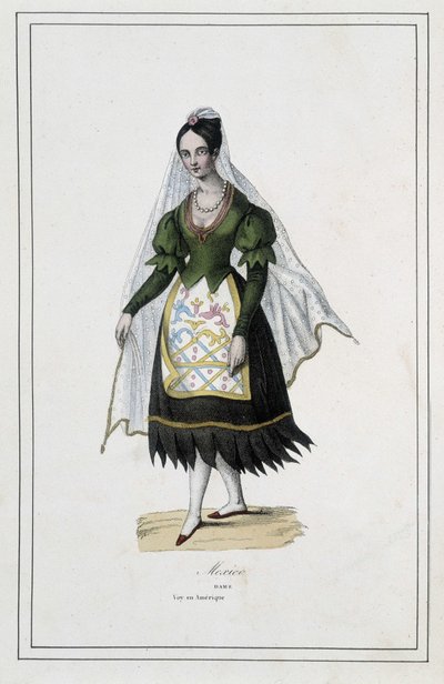 Dame de Mexico – Paul Jonhanneaud atya „A föld különböző népei” című művében, Librairie des Bons livres alkotó: Unknown artist