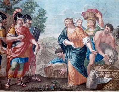 David et Abigail (Abigail, Abigail) Milánó 19. századi litográfiája, magángyűjtemény alkotó: Unknown artist