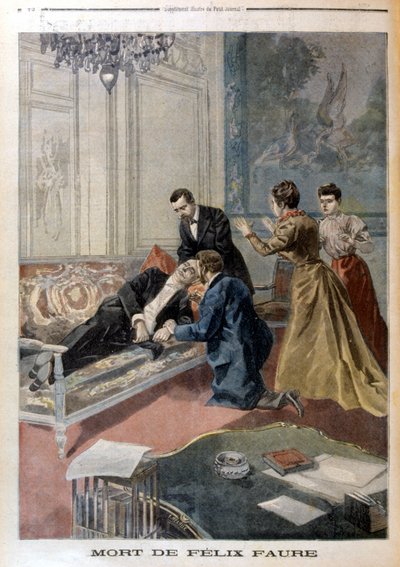 Félix Faure halála az Elysée szalonjaiban – az 1899.02.26-i „” Le Petite Journal”-ban alkotó: Unknown artist