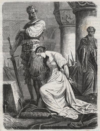 Katherine Howard halála, VIII. Henrik felesége, 1864-es metszet – Catherine Hovard vagy Catherine Howard (Katherine vagy Katheryn alkotó: Unknown artist