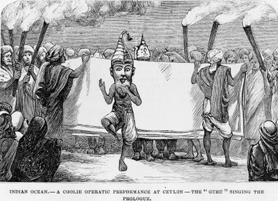Népművészet bemutatója Ceylonban (a mai Sri Lanka) 19. századi metszet alkotó: Unknown artist
