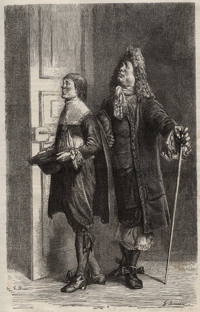 Diafoirus pere et fils – metszet a „Képzeletbeli malad”-hoz, Jean Baptiste Poquelin dit Moliere (1622-1673) (A képzeletbeli érvénytelen) alkotó: Unknown artist