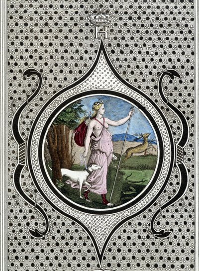 Diane (Artemisz) vadásznő. 19. századi metszet alkotó: Unknown artist