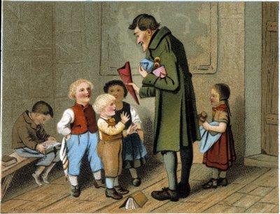 A kitüntetések kiosztása az iskolában - kromotográfia, 19. század vége alkotó: Unknown artist