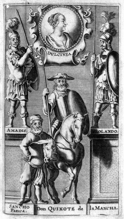 Cervantes Don Quijote. Az Amberes kiadásának előlapja alkotó: Unknown artist