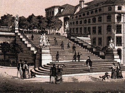Drezda, Németország: kilátás a Bruhlsche teraszra (Bruhlsche Terrace Drezdában). in "" A világ 168 nézetet szemléltet"" Keltezés nélküli (XIX. század vége) alkotó: Unknown artist