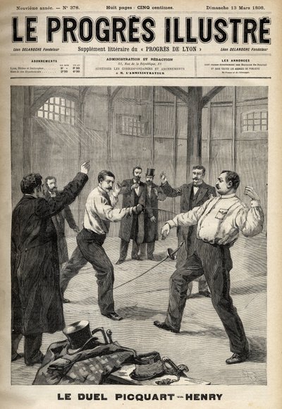 Dreyfus-ügy: Georges Picquart alezredes (1854-1914) és Hubert Henry (1846-1898) párharca alkotó: Unknown artist