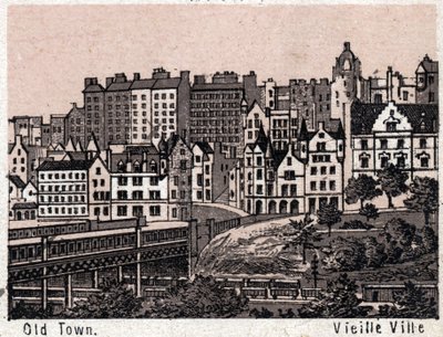 Edinburgh, Skócia: kilátás Edinburgh óvárosára. in "" A világ 168 nézetet szemléltet"" Keltezés nélküli (19. század vége) alkotó: Unknown artist