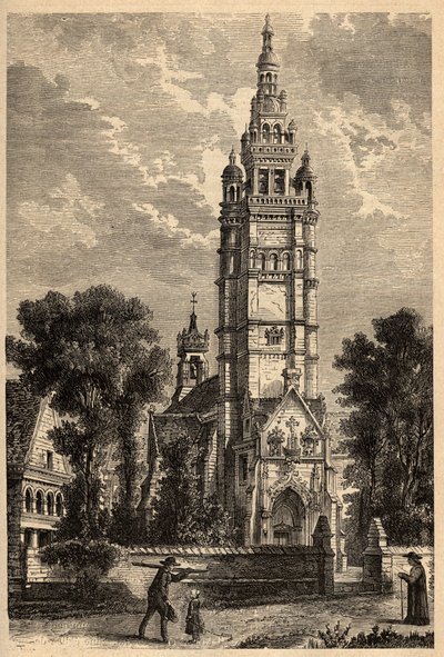 Notre Dame de Croaz Batz templom Roscoffban - Finistere - Bretagne - metszet "" PATRIE" - PECTURESSE FRANCIAORSZÁG LEÍRÁSA 6 KÖTETÉSBEN LUCIEN HUARD - 19. század vége alkotó: Unknown artist