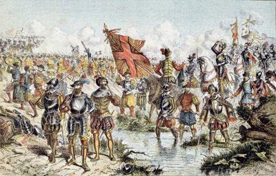 Nyolcadik vallásháború (1585-1598): Ivry csata 1590. március 14-én IV. Henrik királyi serege (amely győzni fog) és a Katolikus Liga között. századi illusztráció. Párizs, Musee de l