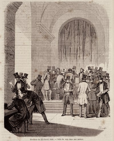 1848. április 23-i választások: szavazóterem egy szekcióban - a „Kortárs néptörténelemben”” alkotó: Unknown artist