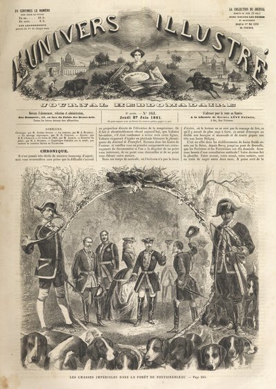 III. Napóleon császár vadászik Fontainebleau-ban - 1861 - Birodalmi vadászat Fontainebleau-ban III. Napóleon (1808-1873) és Imperatrice Eugenie (1826-1920) jelenlétében. Az 1861-es jeles univerzum - alkotó: Unknown artist